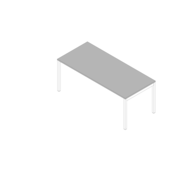Schreibtisch, HxBxT 755x1800x800mm, Platte grau, 4-Fuß weiß
