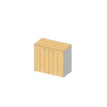 Büroschrank, 1xHolzboden, 2 OH, Korpus alu, Front Buche