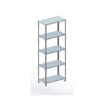 Lagerregal, Grundfeld, HxBxT 2000x754x404mm, Fachlast 100kg, 5xStahlboden