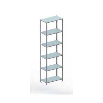 Lagerregal, Grundfeld, HxBxT 2500x754x404mm, Fachlast 100kg, 6xStahlboden