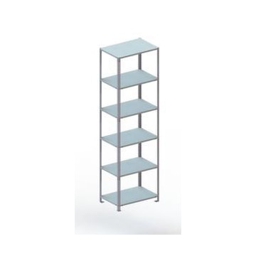 Lagerregal, Grundfeld, HxBxT 2500x754x504mm, Fachlast 100kg, 6xStahlboden