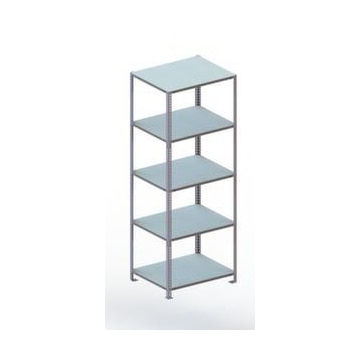 Lagerregal, Grundfeld, HxBxT 2000x754x604mm, Fachlast 100kg, 5xStahlboden