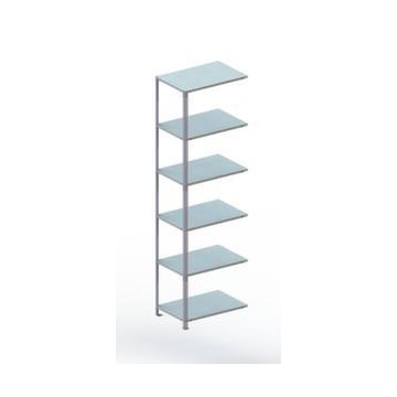 Lagerregal, Anbaufeld, HxBxT 2500x752x504mm, Fachlast 100kg, 6xStahlboden