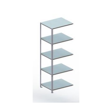 Lagerregal, Anbaufeld, HxBxT 2000x752x604mm, Fachlast 100kg, 5xStahlboden