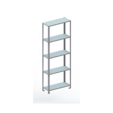 Lagerregal, Grundfeld, HxBxT 2000x754x304mm, Fachlast 100kg, 5xStahlboden
