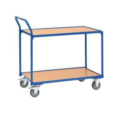 Tischwagen, Tragl. 300kg, 2 Etage(n), Ladefl. LxB 1000x600mm, Holzetage