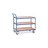 Tischwagen, Tragl. 300kg, 3 Etage(n), Ladefl. LxB 1000x600mm, Holzetage