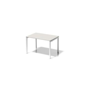 Schreibtisch, HxBxT 740x1200x800mm, Platte grauweiß, 4-Fuß verkehrsweiß