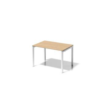 Schreibtisch, HxBxT 740x1200x800mm, Platte Ahorn, 4-Fuß verkehrsweiß