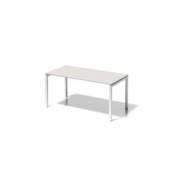 Schreibtisch, HxBxT 740x1600x800mm, Platte grauweiß, 4-Fuß verkehrsweiß