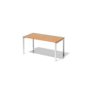 Schreibtisch, HxBxT 740x1600x800mm, Platte Buche, 4-Fuß verkehrsweiß