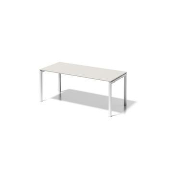 Schreibtisch, HxBxT 740x1800x800mm, Platte grauweiß, 4-Fuß verkehrsweiß