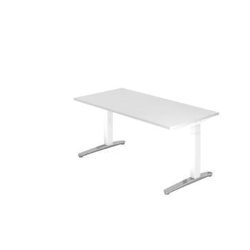 Höhenverstellbarer Schreibtisch, HxBxT 650-850x1600x800mm, Platte weiß