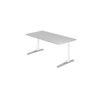 Höhenverstellbarer Schreibtisch, HxBxT 650-850x1600x800mm, Platte grau