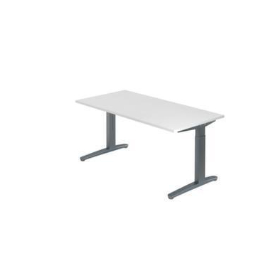 Höhenverstellbarer Schreibtisch, HxBxT 650-850x1600x800mm, Platte weiß