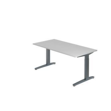 Höhenverstellbarer Schreibtisch, HxBxT 650-850x1600x800mm, Platte grau
