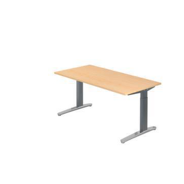 Höhenverstellbarer Schreibtisch,HxBxT 650-850x1600x800mm,Platte Ahorn