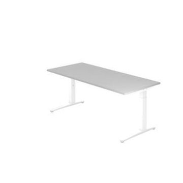 Höhenverstellbarer Schreibtisch, HxBxT 650-850x1800x800mm, Platte grau