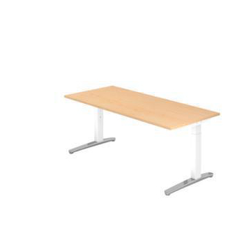Höhenverstellbarer Schreibtisch,HxBxT 650-850x1800x800mm,Platte Ahorn