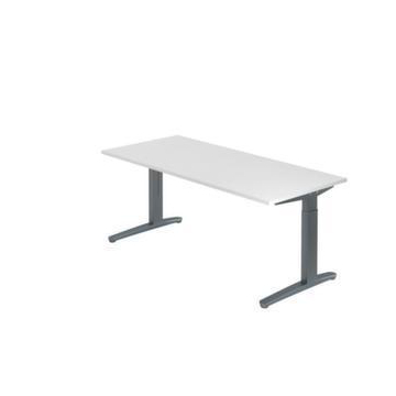 Höhenverstellbarer Schreibtisch, HxBxT 650-850x1800x800mm, Platte weiß