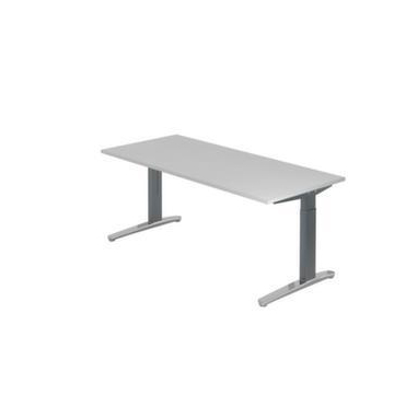 Höhenverstellbarer Schreibtisch, HxBxT 650-850x1800x800mm, Platte grau