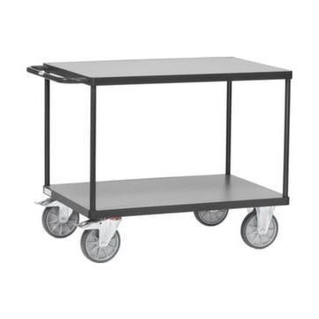 Tischwagen, Tragl. 500kg, 2 Etage(n), Ladefl. LxB 850x500mm, Holzetage