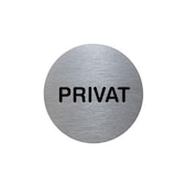 Türschild, Privat, Alu, silber/schwarz, selbstklebend, Ø 70mm
