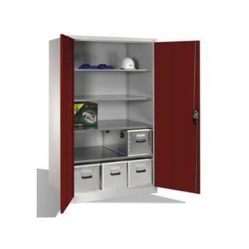Universalschrank, HxBxT 1950x1200x800mm, Korpus RAL7035, Front RAL5010