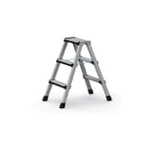 Stufenstehleiter, beidseitig, 2x3 Stufen, m. Polster, Holm L 0, 84m, Alu