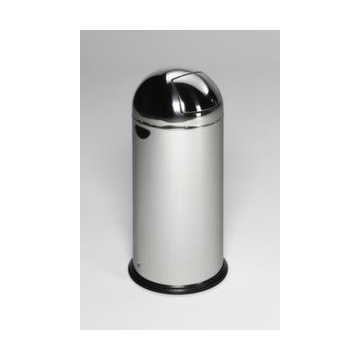 Edelstahl-Abfallbehälter, 52l, HxØ 880x415mm, Innenbehälter Stahl