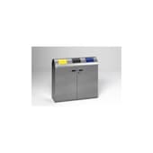 Wertstoffsammelstation, 3x80l, HxBxT 995x1080x375mm, Innenbehälter Stahl
