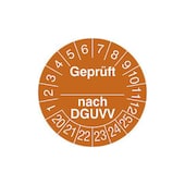Prüfplakette, Geprüft nach DGUV, Aufkleber, Ø 30mm, Jahresfarbe 2026-gelb