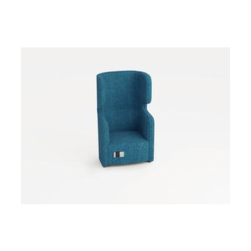Sessel, 1-Sitzer, schallabsorbierend, Stoff blau, HxBxT 1330x860x760mm