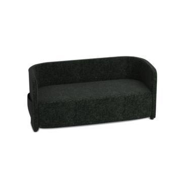 Sofa, 2-Sitzer, Stoff anthrazit, HxBxT 760x1570x760mm, 2 Seitentaschen