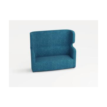 Sofa, 2-Sitzer, schallabsorbierend, Stoff blau, HxBxT 1330x1570x760mm