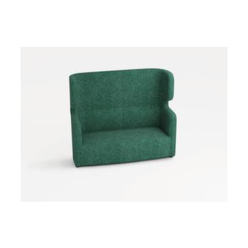 Sofa, 2-Sitzer, schallabsorbierend, Stoff türkis, HxBxT 1330x1570x760mm