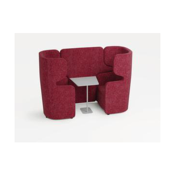 Sitzgruppe, 2 Sessel, Tisch, 2-Sitzer, schallabsorbierend, Stoff rot