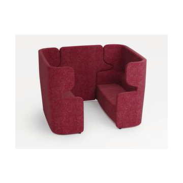 Sitzgruppe, 2 Sofas, 4-Sitzer, schallabsorbierend, Stoff rot