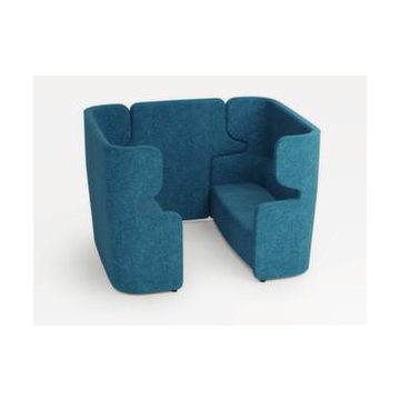 Sitzgruppe, 2 Sofas, 4-Sitzer, schallabsorbierend, Stoff blau