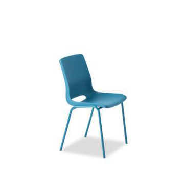 Kunststoffschalenstuhl, 4-Fuß teal blue, Sitz PP teal blue