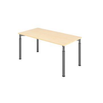Schreibtisch,HxBxT 680-820x1600x800mm,Platte Ahorn,4-Fuß graphit,Rundrohr