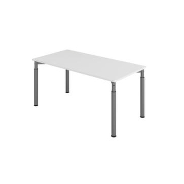 Schreibtisch,HxBxT 680-820x1600x800mm,Platte grau,4-Fuß graphit,Rundrohr