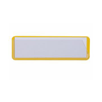Etikettenhalter, HxL 31x100mm, Rückseite magnetisch, gelb