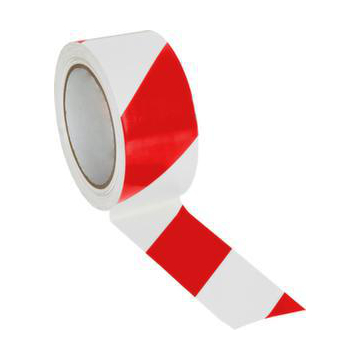 Bodenmarkierungsband, PVC, rot/weiß, Band LxB 10mx50mm