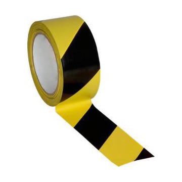 Bodenmarkierungsband, PVC, gelb/schwarz, Band LxB 10mx50mm