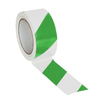 Bodenmarkierungsband, PVC, grün/weiß, Band LxB 10mx50mm