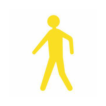 Klebesymbol, Fußgänger, Markierung HxB 600x330mm, gelb, rutschhemmend