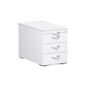 Rollcontainer, HxBxT 570x430x800mm, 4 Schublade(n), Zentralverschl., weiß