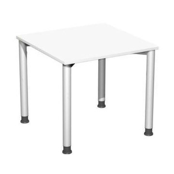 Höhenverstellbarer Schreibtisch, HxBxT 680-800x800x800mm, Platte weiß