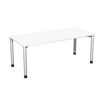 Höhenverstellbarer Schreibtisch, HxBxT 680-800x1800x800mm, Platte weiß
